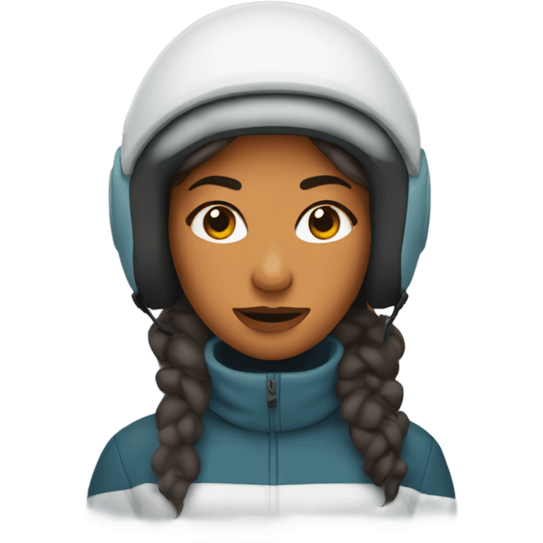 girl with windburn on face from snowmobiling  emoji