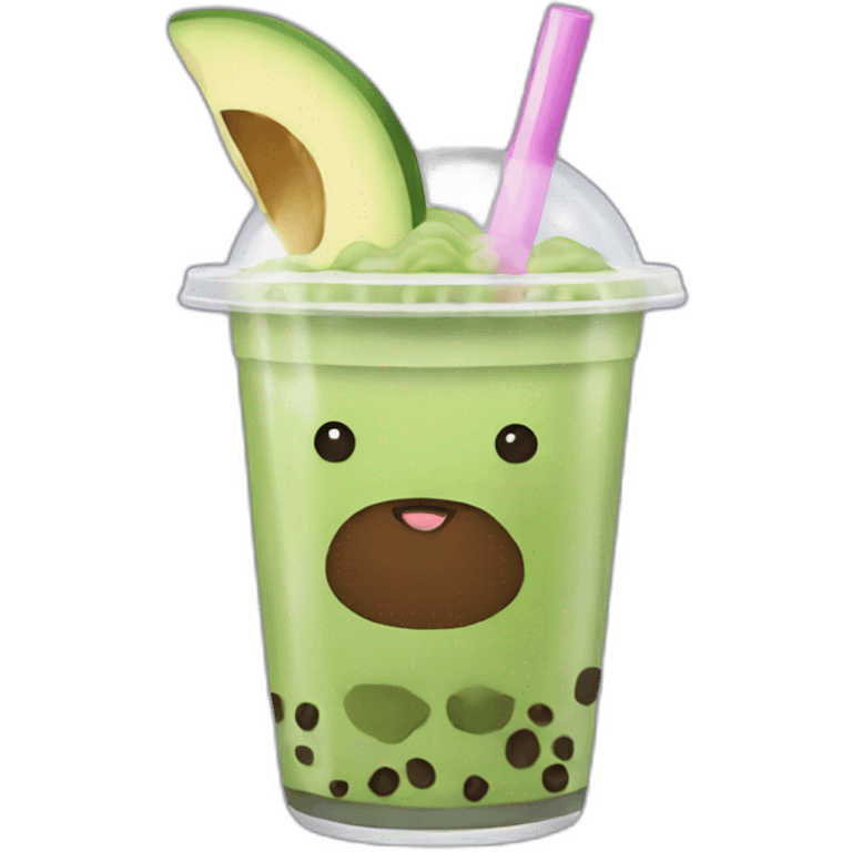 Bubble tea with avocado emoji