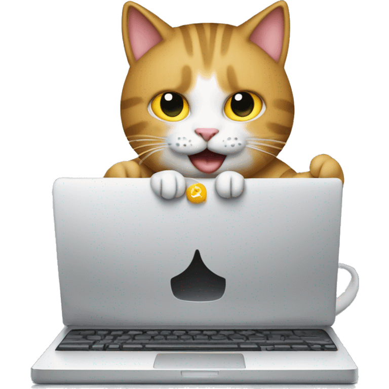 cat working on a computer with "seo seo seo" floating above it emoji