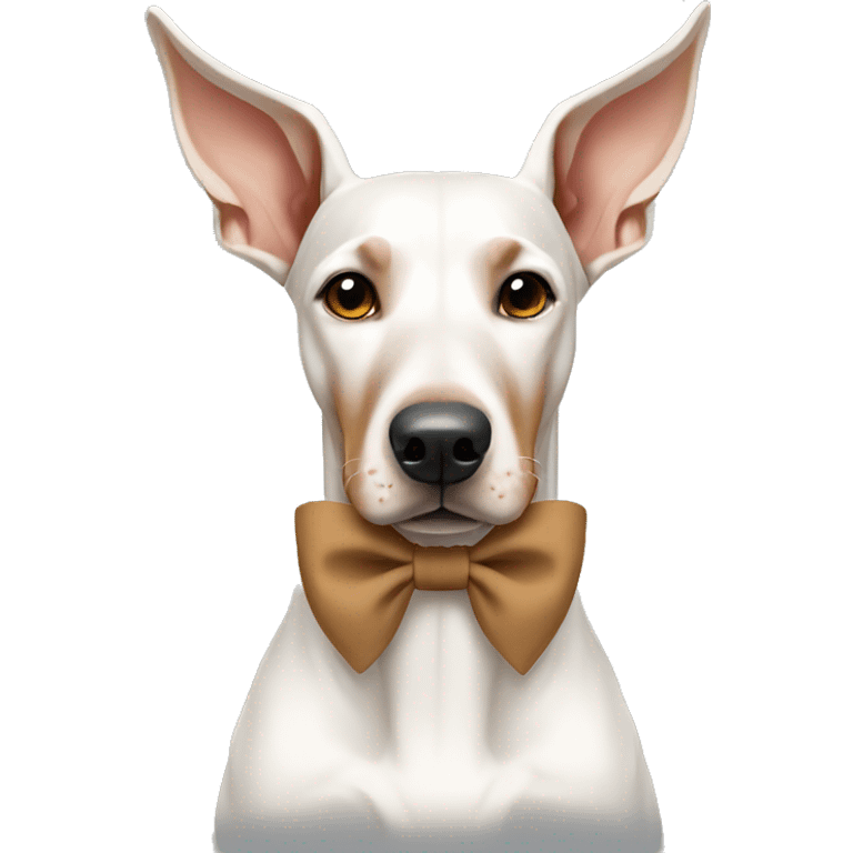 white doberman with tan bow emoji