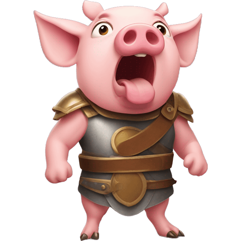 surprised pig gladiator emoji