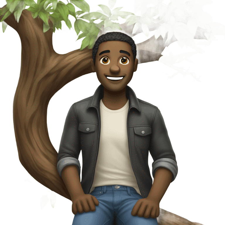 Black guy in a tree emoji