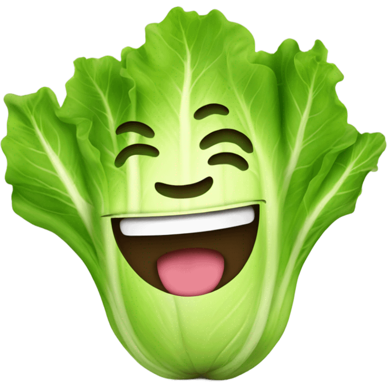 lettuce with happy face emoji