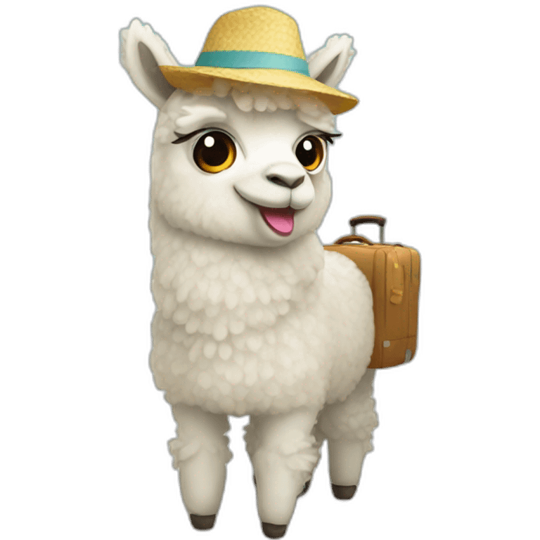 travel alpaca vacation emoji