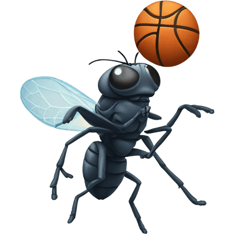 Fly playing basketball emoji