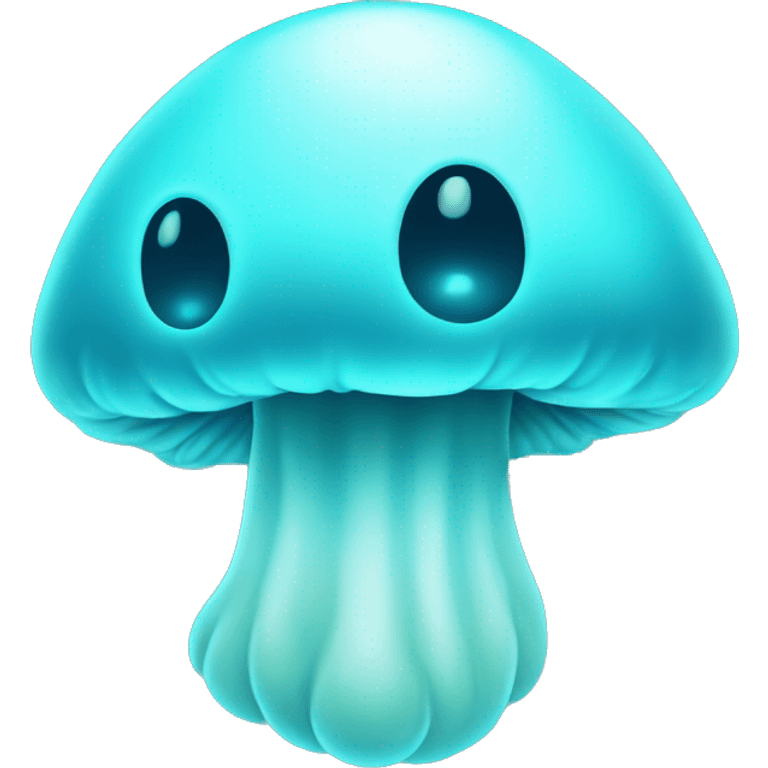 Ghost cyan glowing mushroom emoji