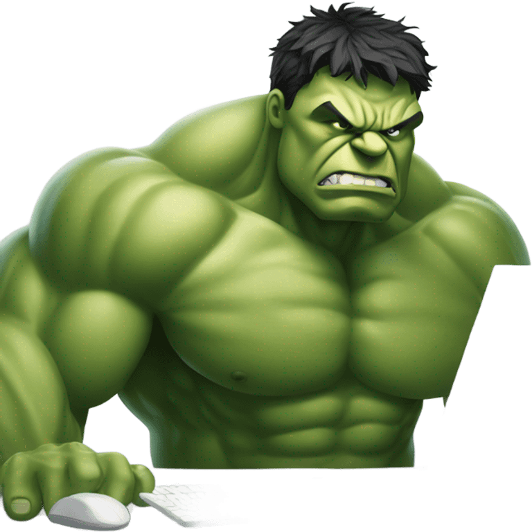 Hulk with computer emoji