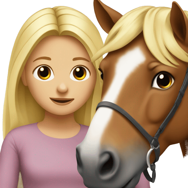 Horse with a blonde girl emoji