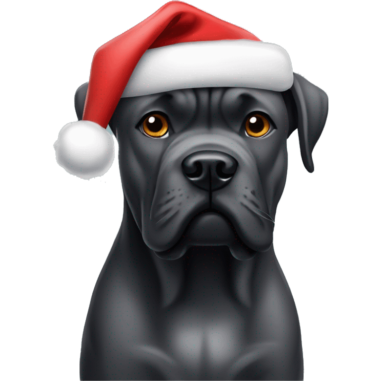 cane corso dog with santa hat on emoji