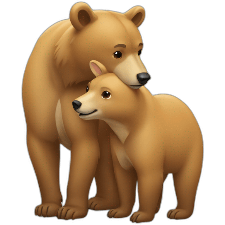 bear kissing doe iphone emoji