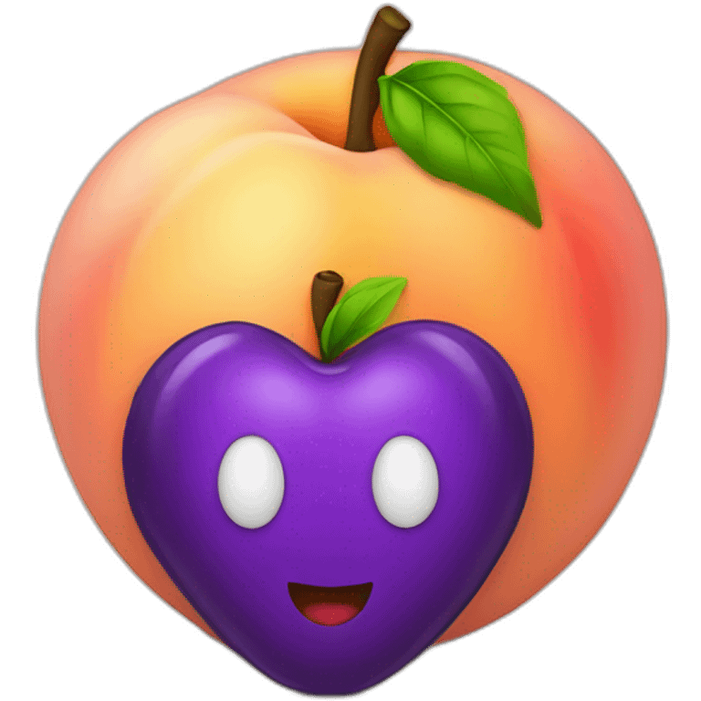 Peach with eggplant next to it emoji