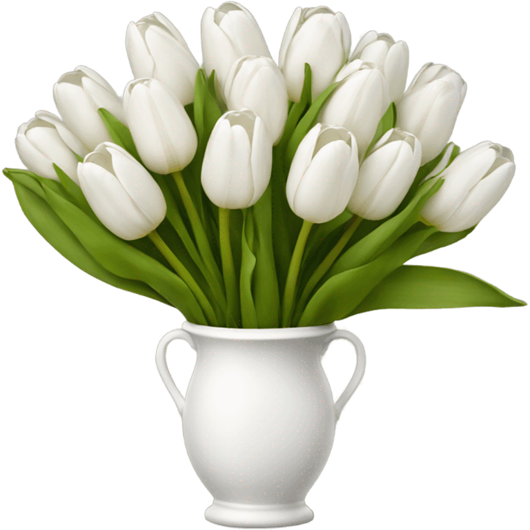 white tulip bouquet  emoji