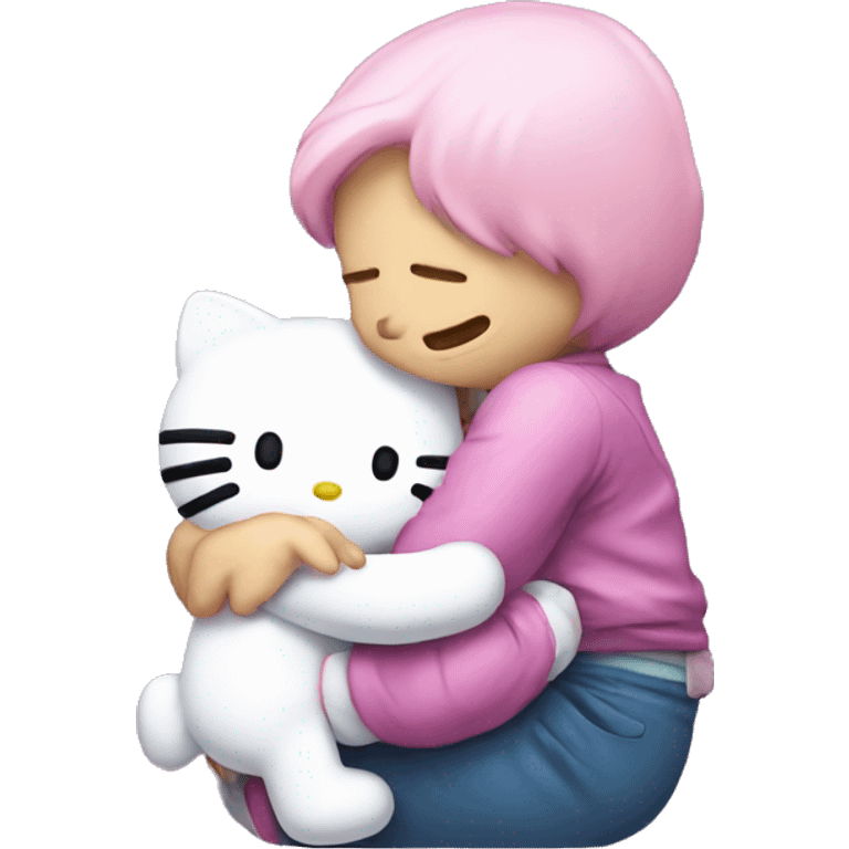 Hello kitty hugging dear Daniel  emoji