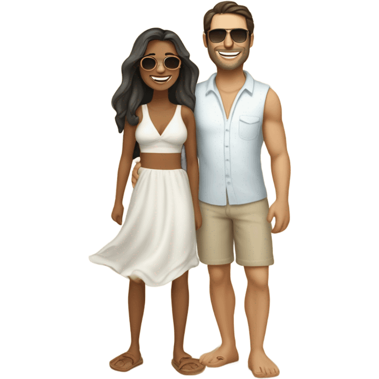 Man and woman on the beach emoji