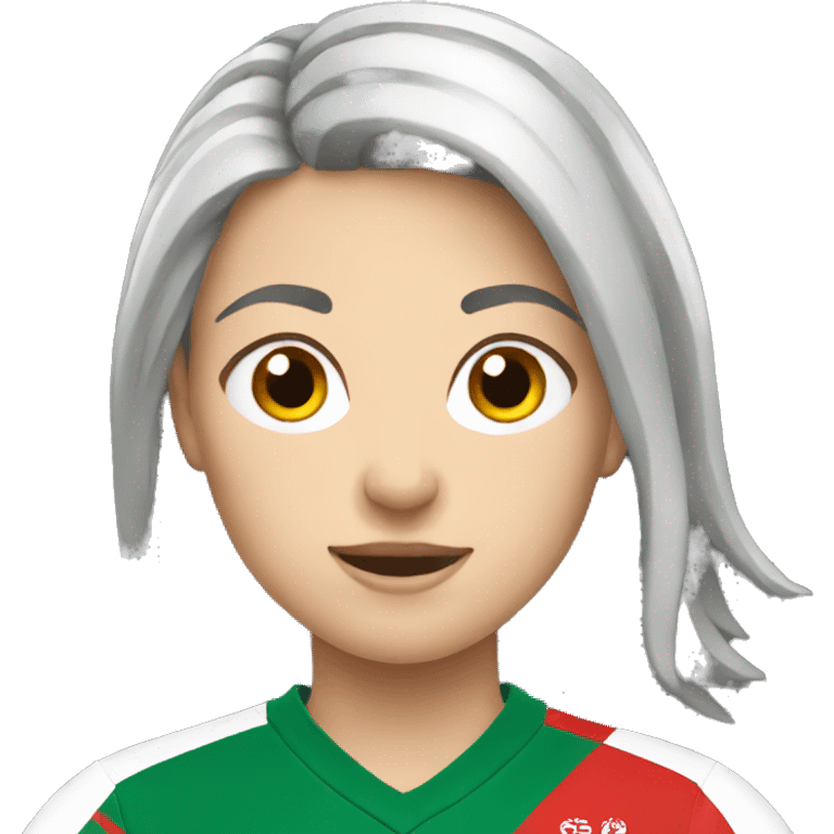 white woman playing rugby for wales emoji