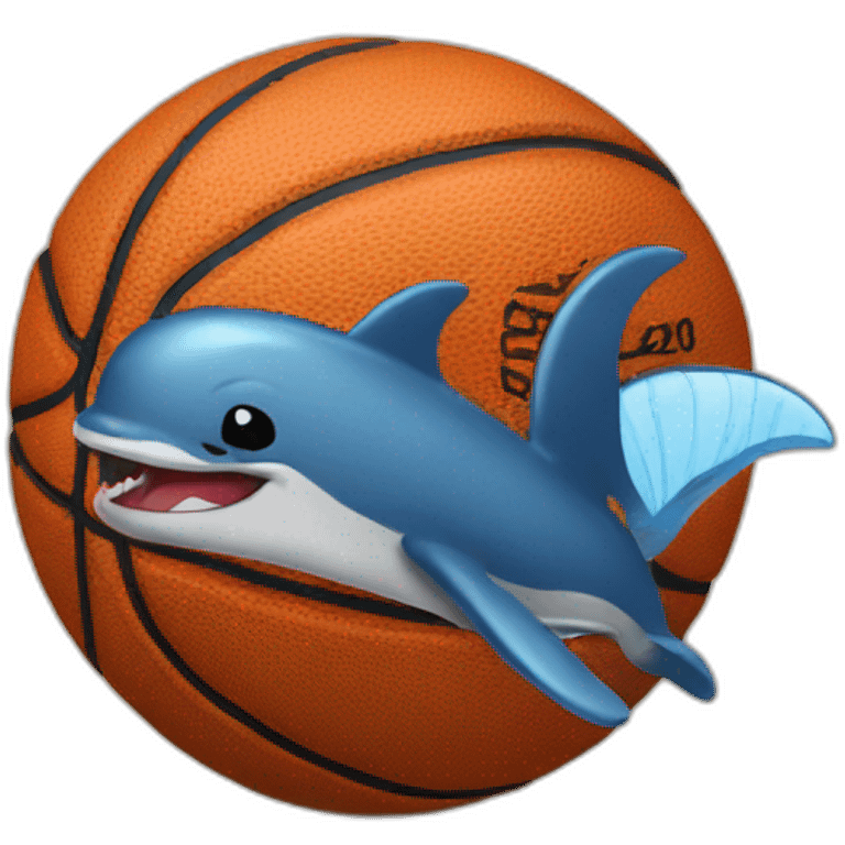 Basketball with delfin emoji