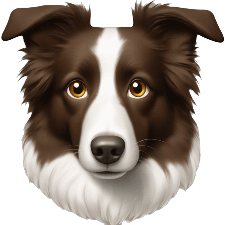 Border collie brown and white emoji