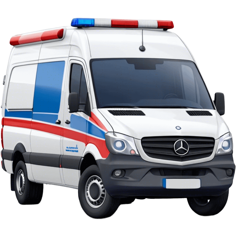 Ambulance - Mercedes-Benz Sprinter (Model Year: 2018) (Iconic Colour: White with red and blue markings) emoji