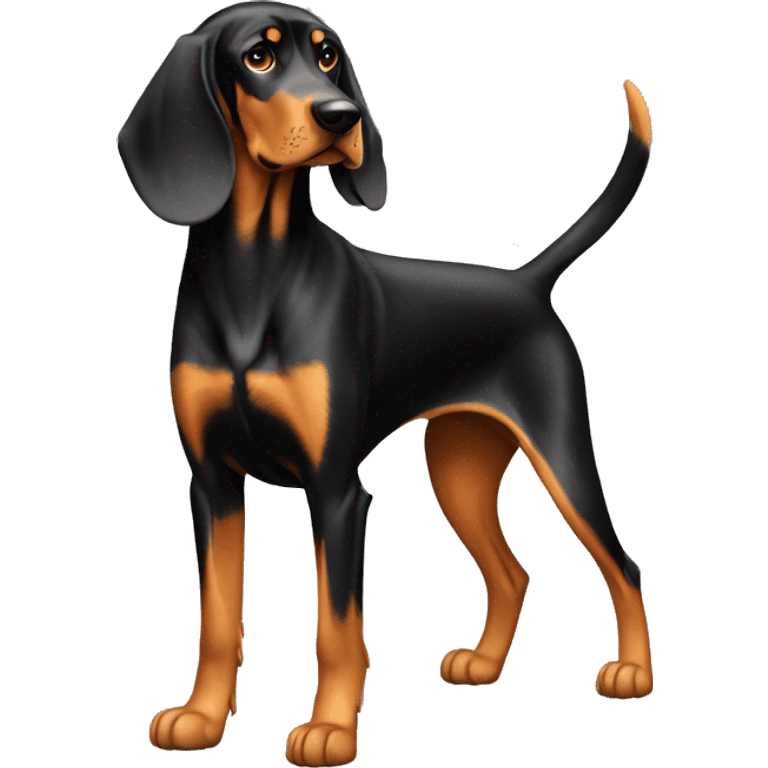 Black And Tan Coonhound Dog Breed Full Body emoji