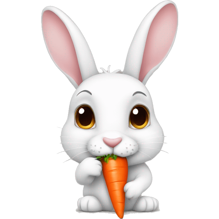 Bunny rabbit eating a carrot emoji