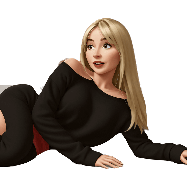 blonde girl in cozy sweater emoji