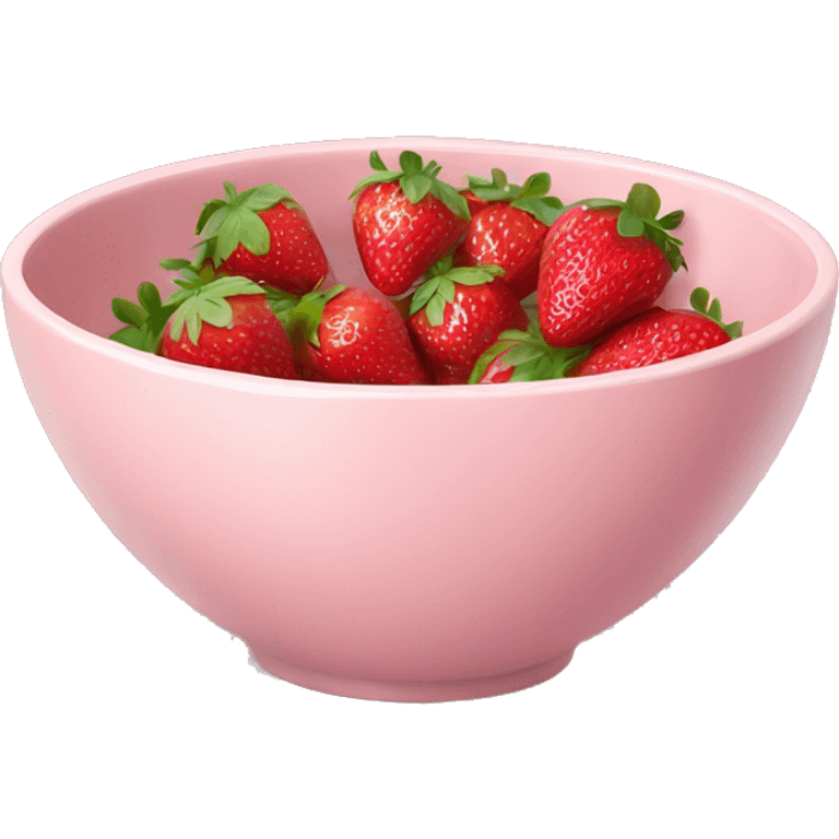 Light pink bowl with strawberries in it emoji