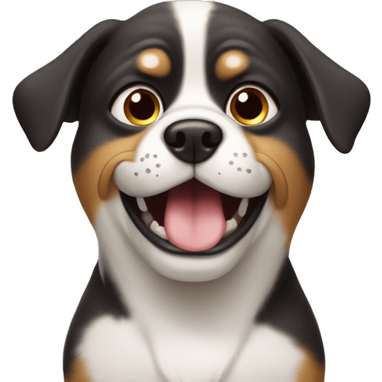 Dog with funny face emoji