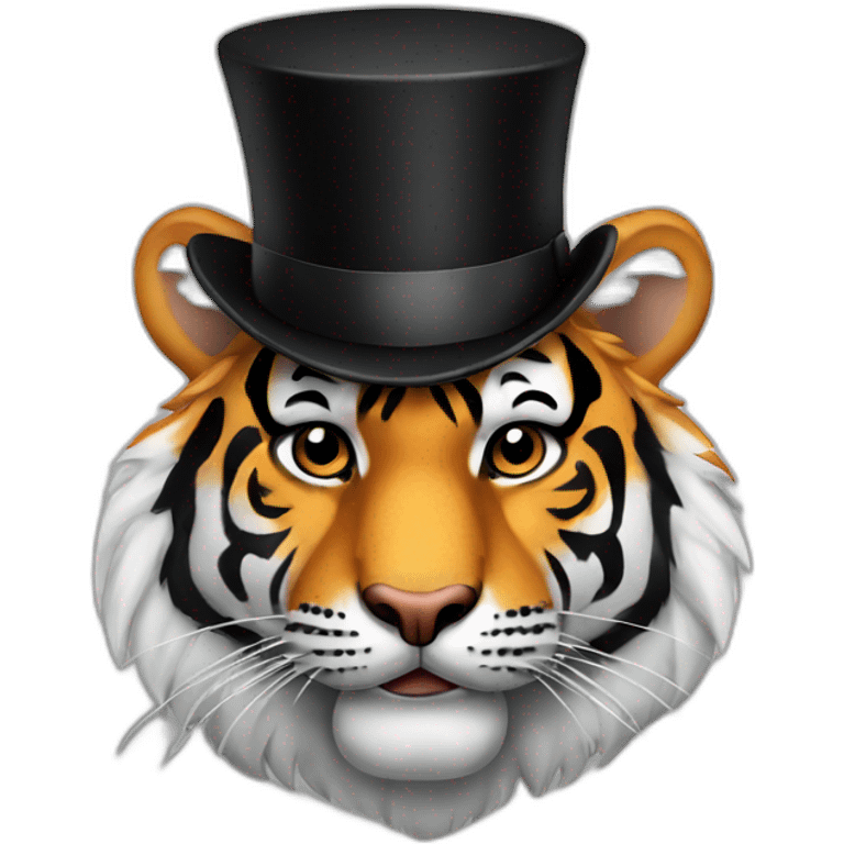 Tiger with a top hat emoji