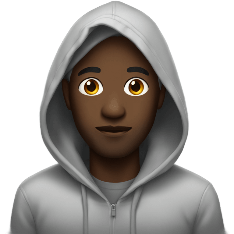 Black man with a hoodie emoji