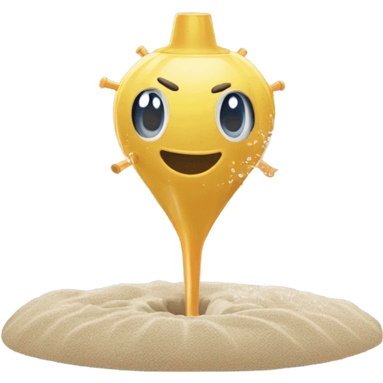 sprinkler shooting sand onto ice emoji