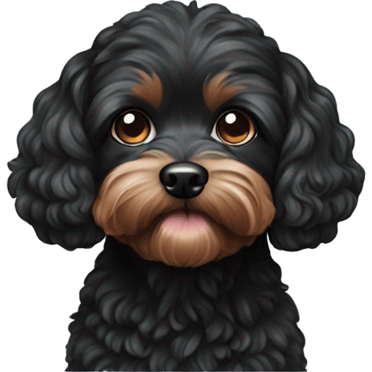 Black cavapoo emoji