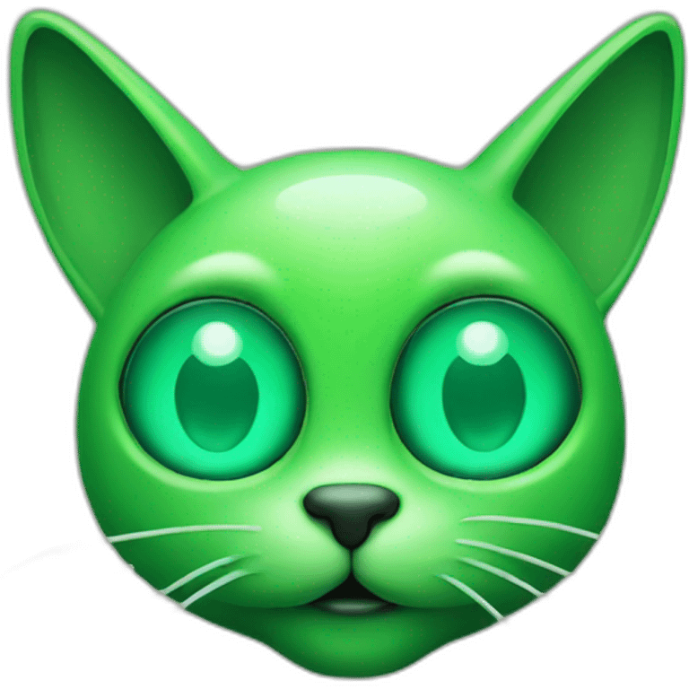 Green alien cat with 2 antennas  emoji