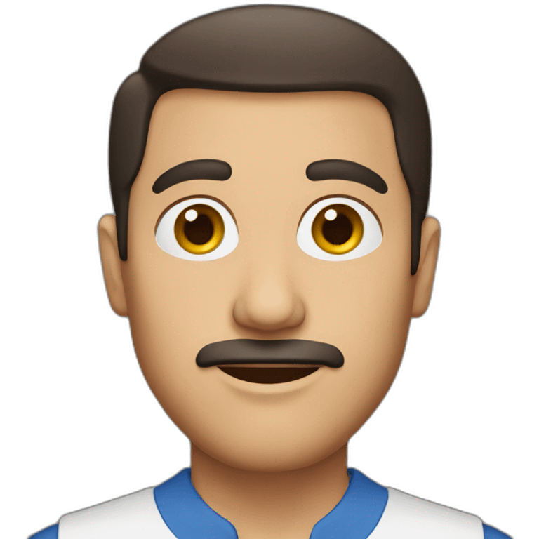 a turkish guy with dark hair and dark brown hair oval head emoji