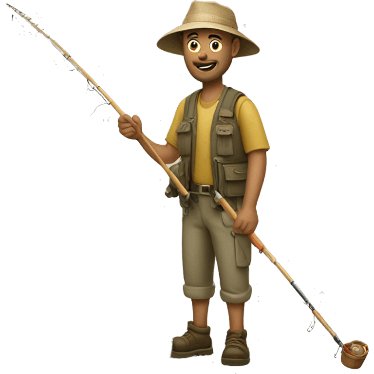 Fisher man spends a lot of money on fishing staff emoji