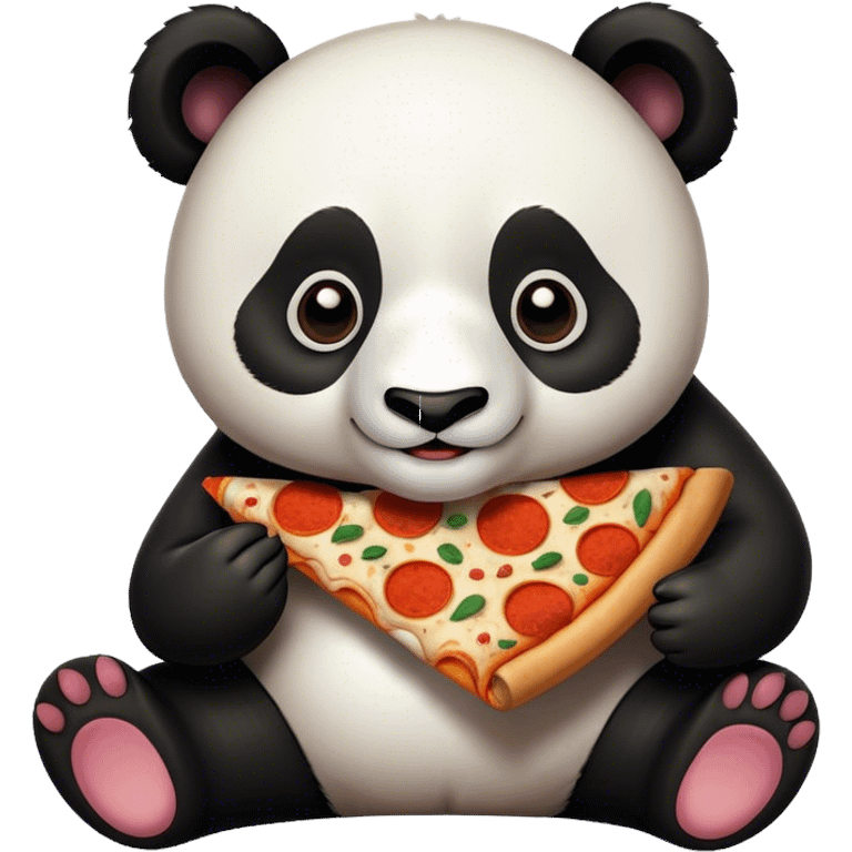 Panda eating pizza emoji