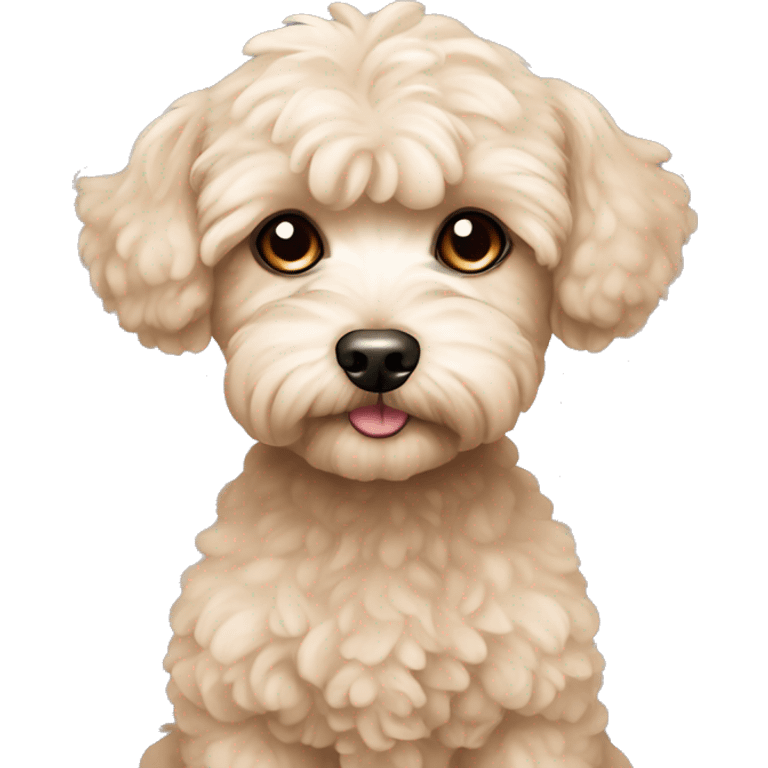 Dog maltipoo, beige color, pretty eyes  emoji