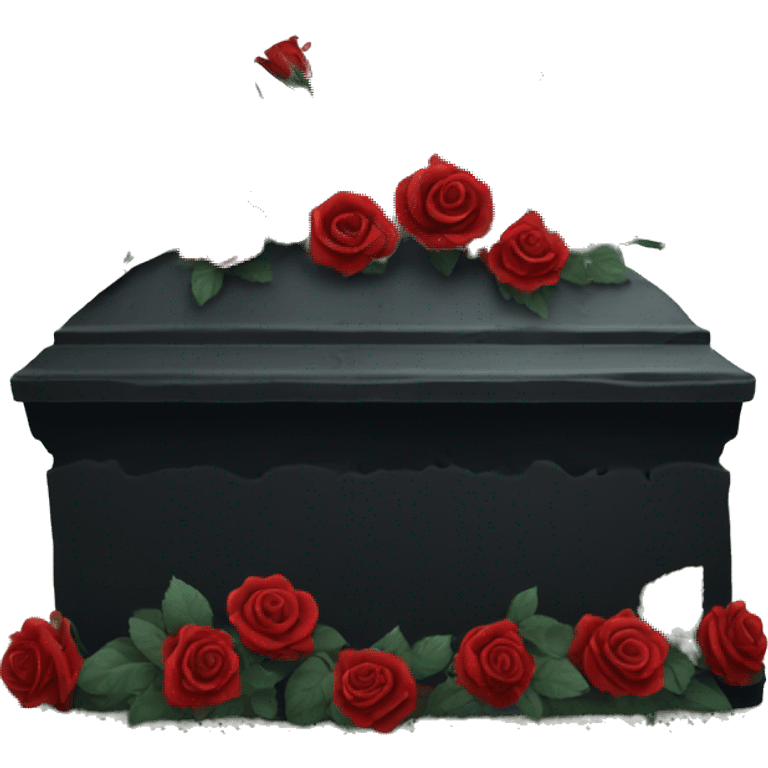 black grave with roses emoji