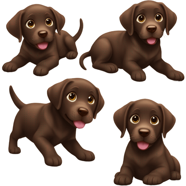 chocolate lab puppy litter  emoji