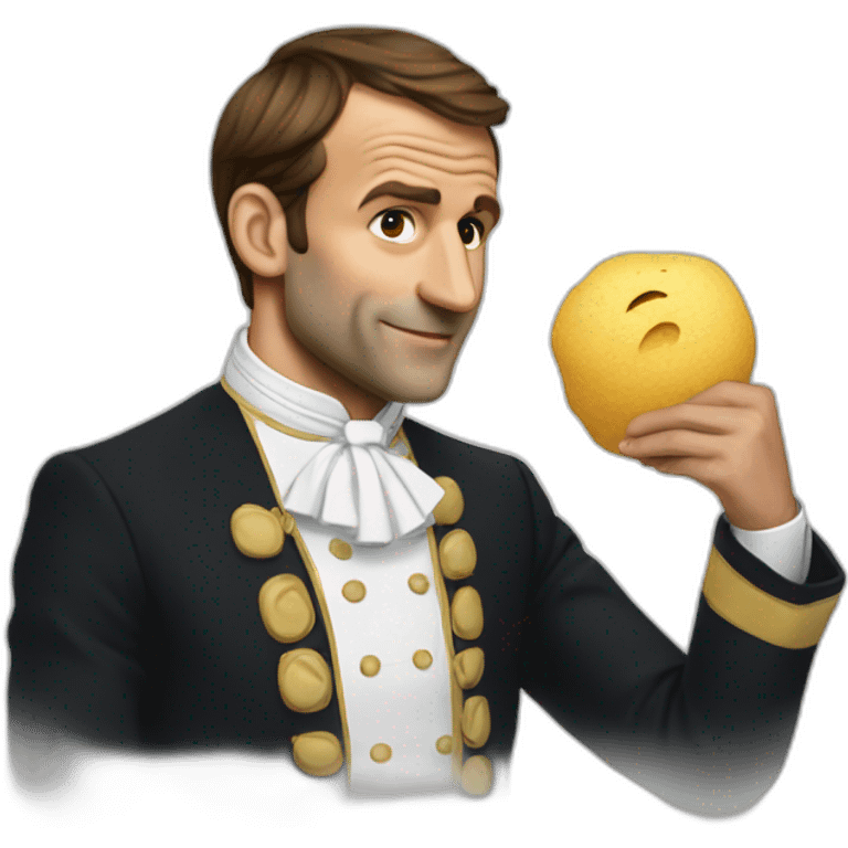 Macron with flour in the nose emoji