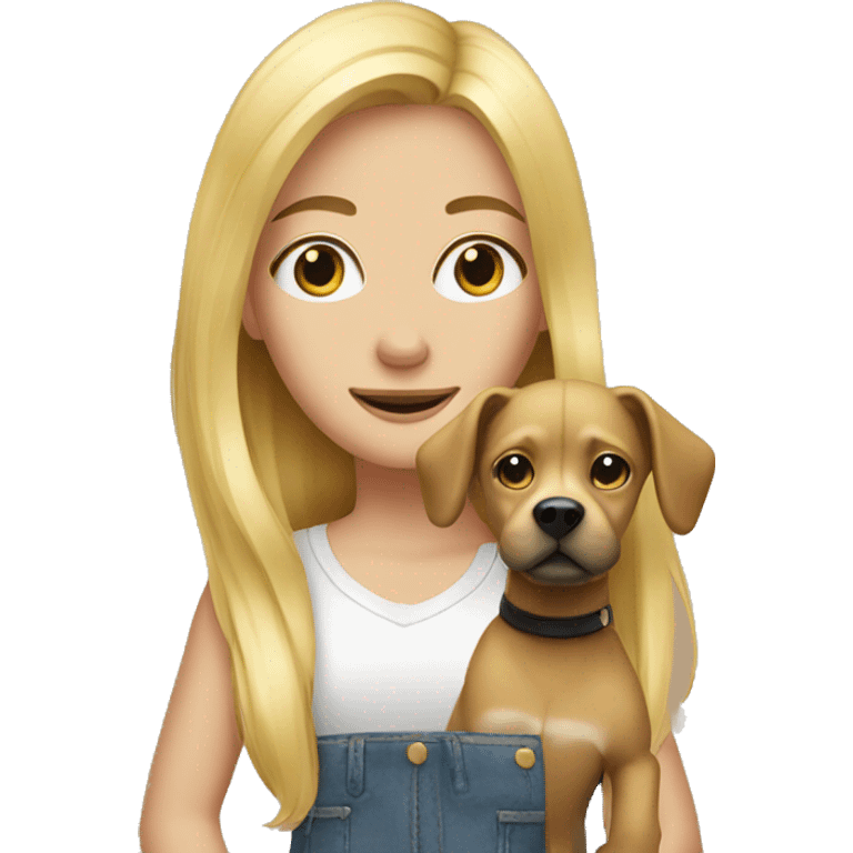 Blonde girl and dog emoji