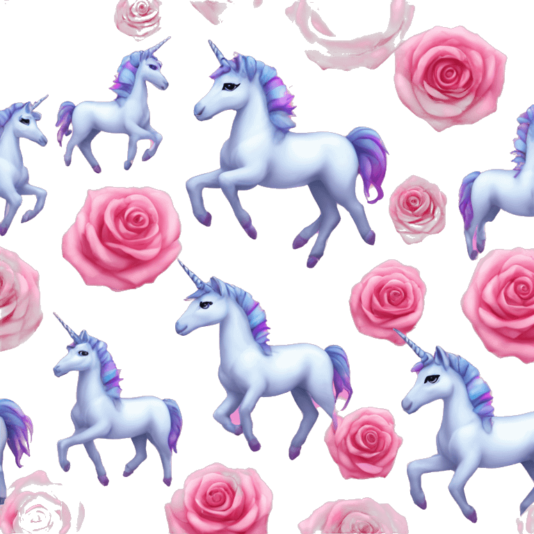 Sparkling nebula zebra unicorn Pegasus roses emoji