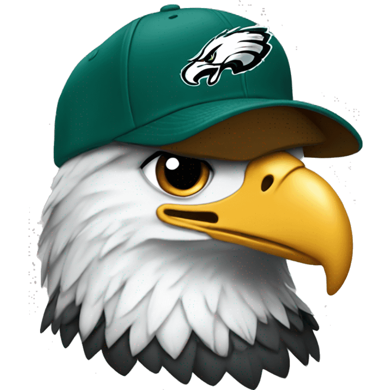 a eagle wearing a philadelphia eagles hat emoji