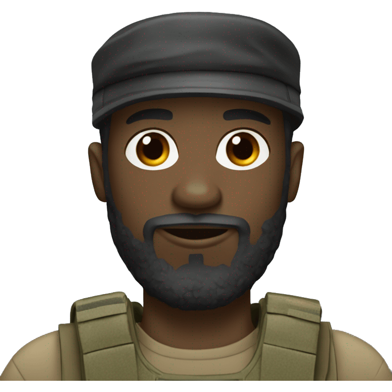 soldier black man with beard rifle emoji