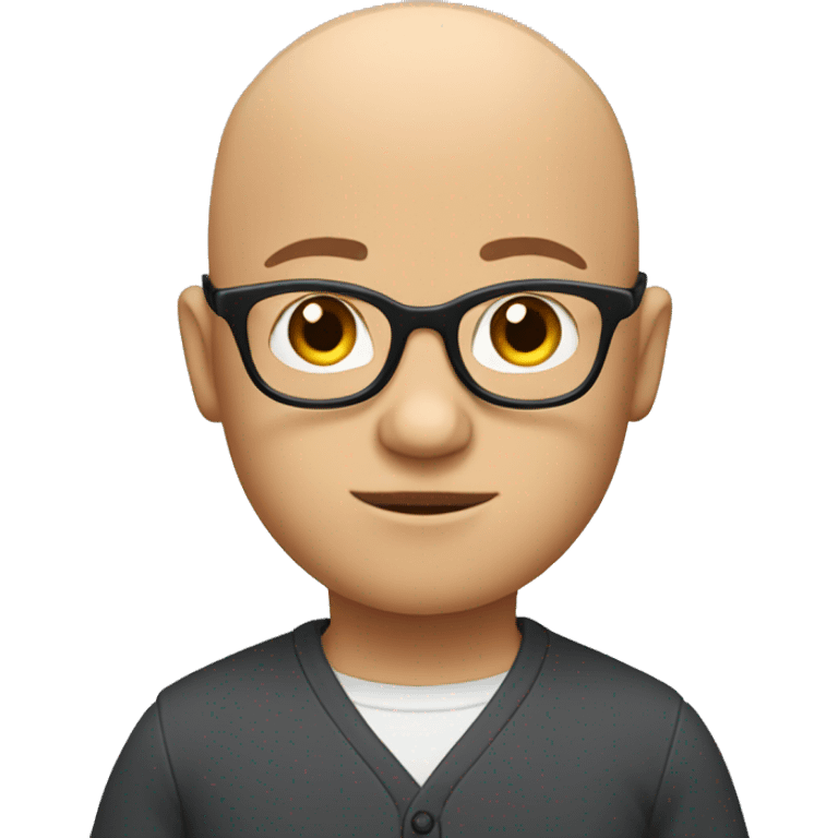 bald boy with glasses shoulder shrug emoji