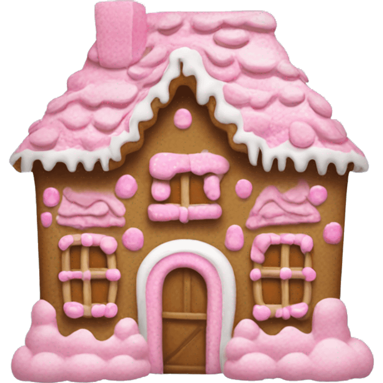 Pink gingerbreadhouse emoji