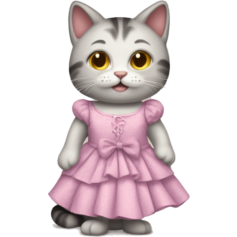 cat with cute dress emoji