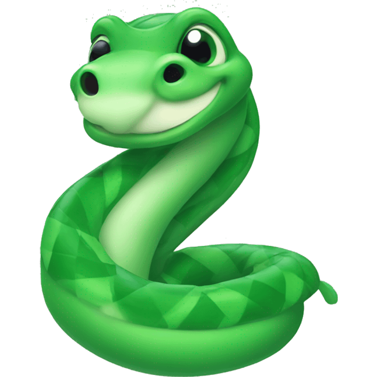 Green cute snae emoji