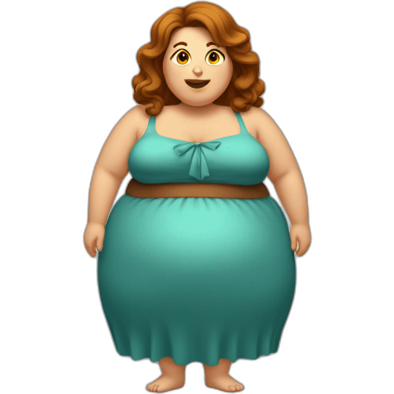 obese-woman-big-belly-cheveux-marron emoji