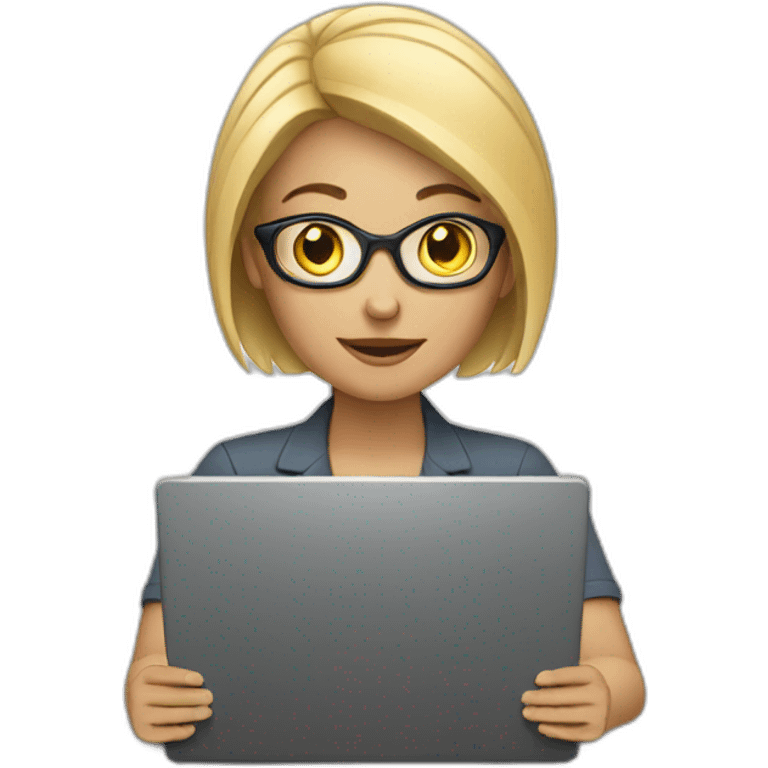 white woman working with laptop emoji