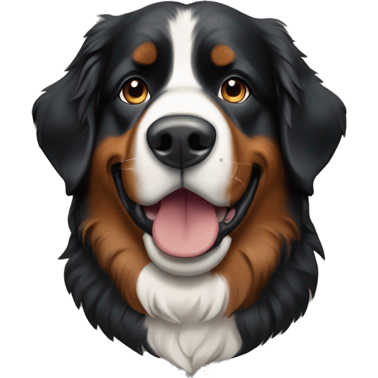 Bernese Mountain Dog with brown leather collar emoji